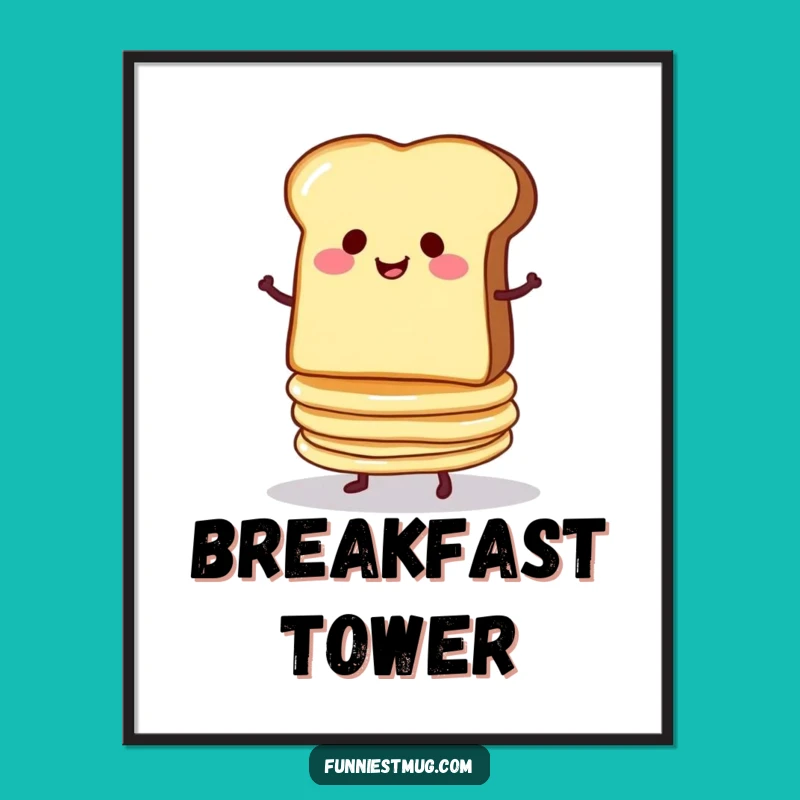 Funny Toast & Pancakes Poster: Bring Breakfast Humor to Your Wall Decor