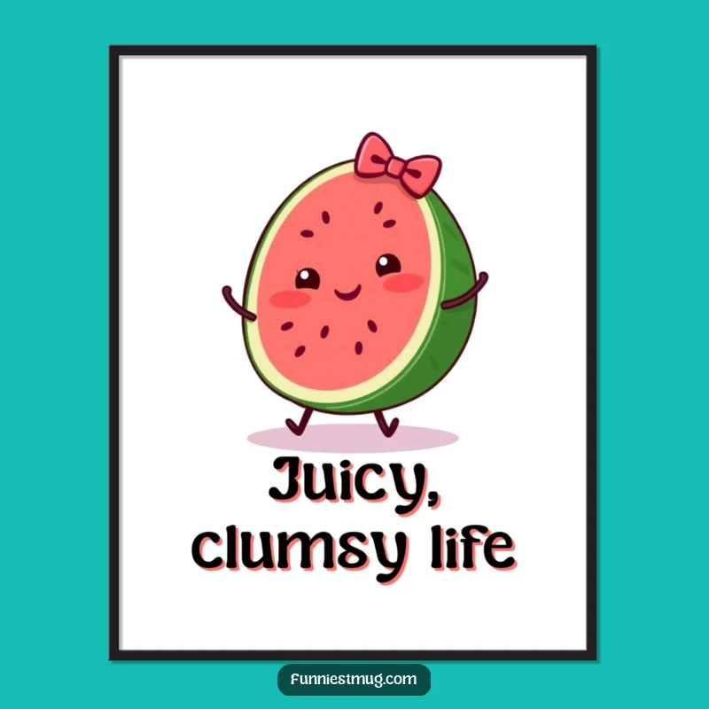 Funny Watermelon Trip Poster: Cheerful Fruit Fall Wall Art Gift