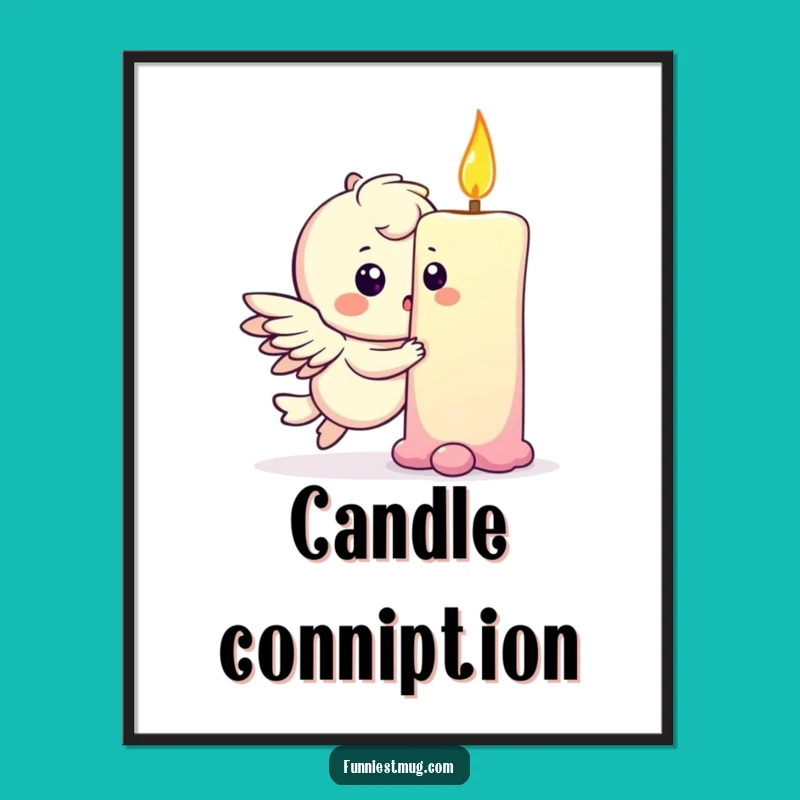 Funny Winged Candle Poster: Hilarious Wall Art for a Birthday Bash!