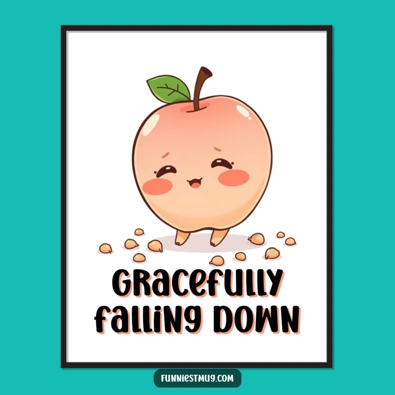 Funny Blushing Apple Poster: Sweet and Hilarious Wall Art