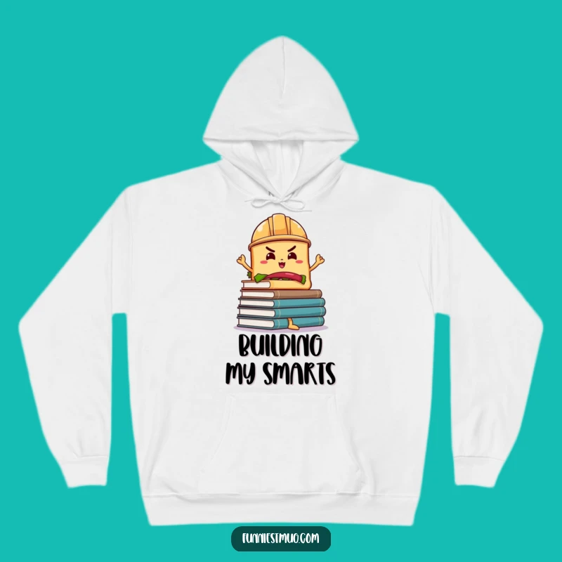 Funny Sandwich Book Balance Hoodie: Cozy Hard Hat Character Warm Funny Gift