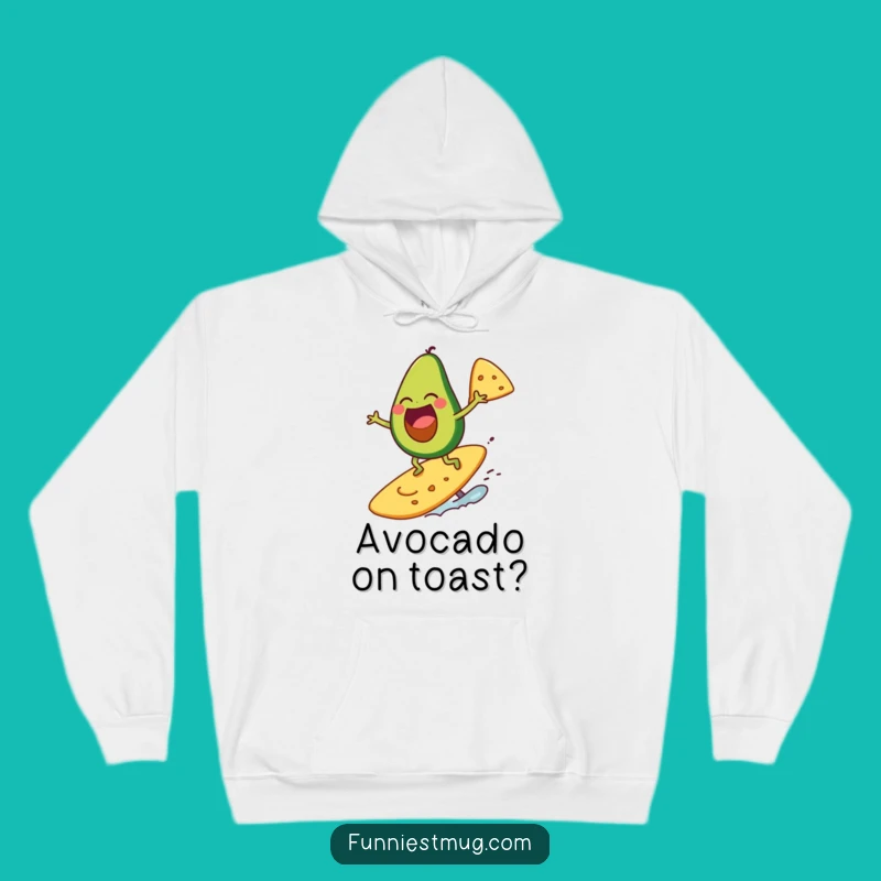 Funny Surfing Avocado Hoodie: Cozy Chip Waves, Ultimate Funny Gift