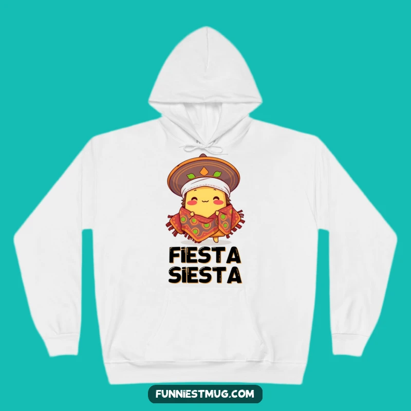 Funny Taco Fiesta Hoodie: Cozy Taco Wrapped in Sombrero Blanket