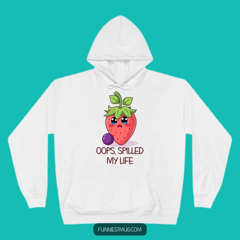 Funny Strawberry Slip Hoodie: Stay Warm While Celebrating Mishaps!