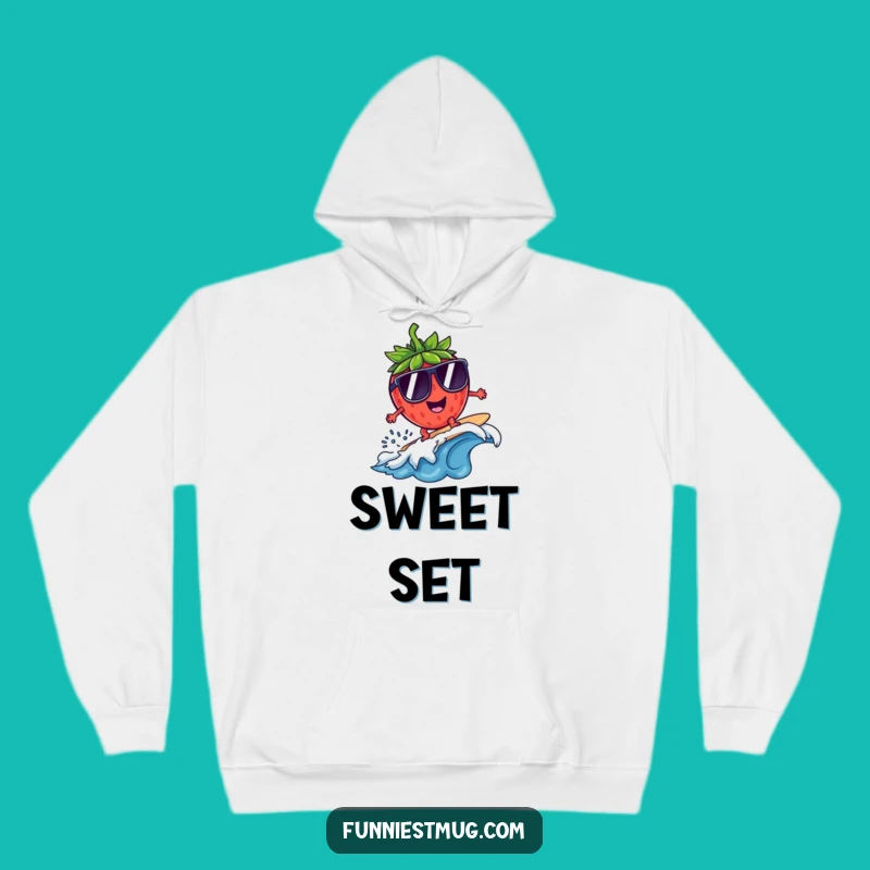 Funny Surfing Strawberry Sunglasses Hoodie: Cozy & Hilarious Comfort Gift