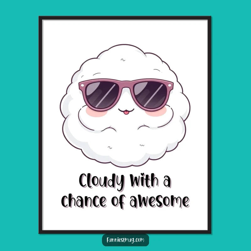 Free Printable Funny Cloud Wall Art: Chill Vibes Downloadable Decor Gift