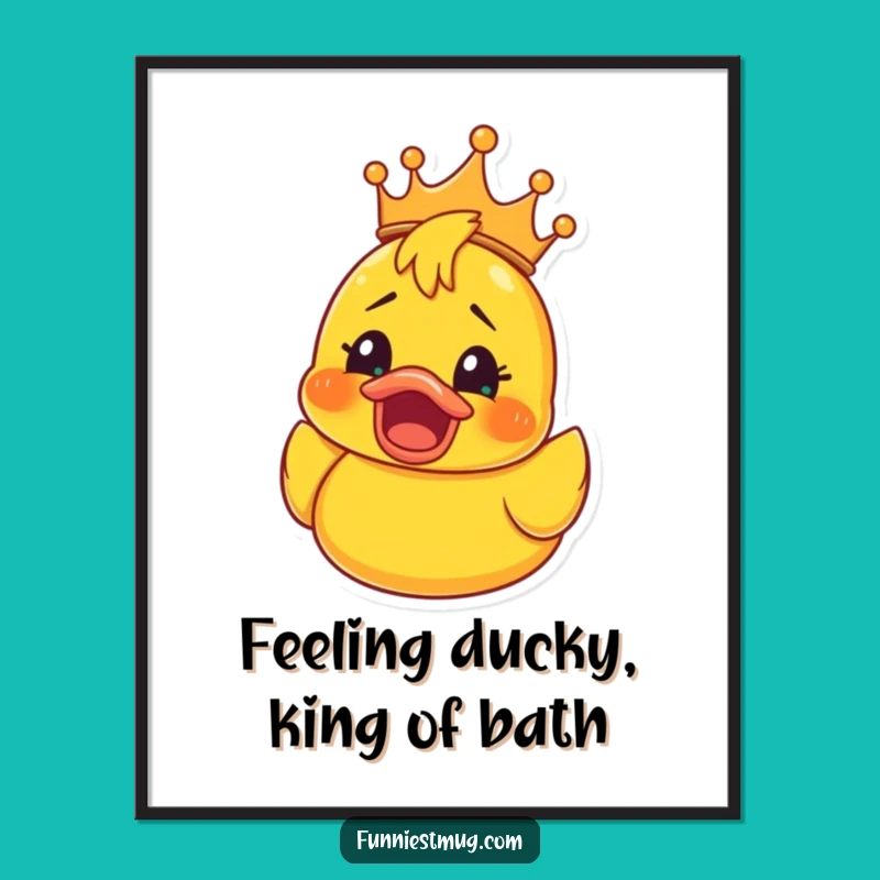 Funny Free Printable Wall Art: Shocked Ducky King, Quirky Downloadable Decor