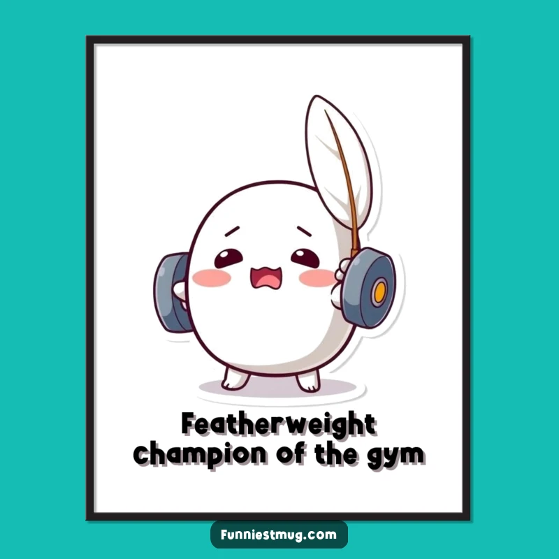 Free Printable Kawaii Dumbbell Art - Hilarious Gym Motivation Decor