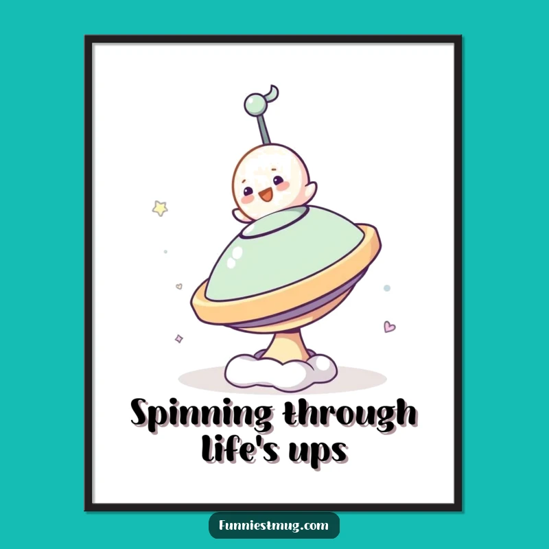 Free Printable Wall Art: Blob Spinning Top, Funny Downloadable Decor