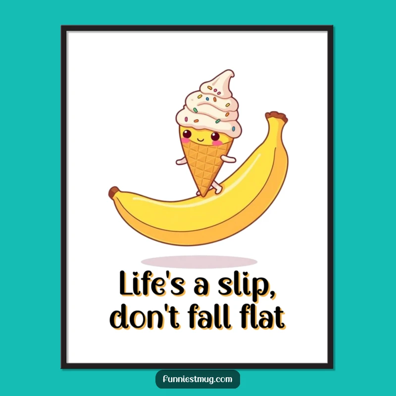 Funny Free Printable Wall Art: Ice Cream Cone Slip - Quirky Downloadable Decor