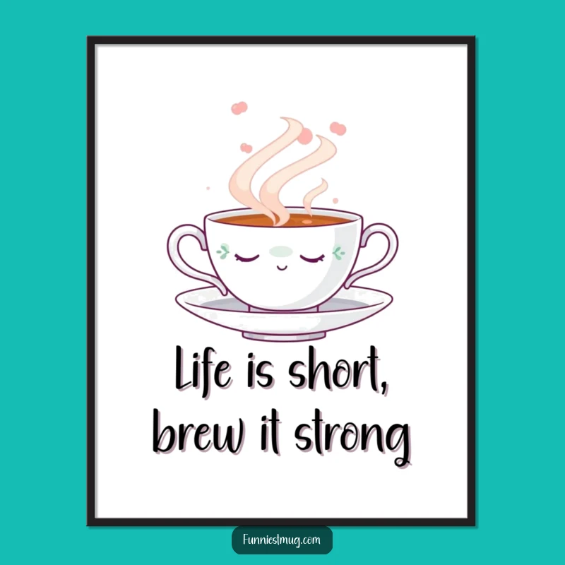 Funny Free Printable Wall Art: Napping Teacup, Dreamy Steam, Cozy Downloadable Decor