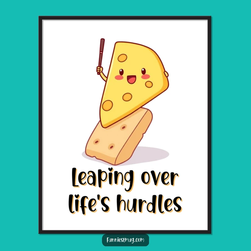 Funny Free Printable Wall Art: Cheese Vaulting Over Cracker Art