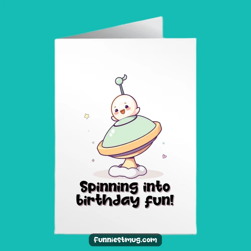 Free Printable Birthday Card: Blob Spinning Top, Funny Downloadable Gift