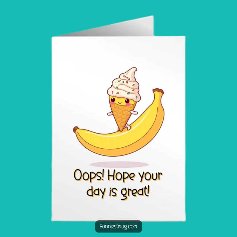 Free Printable Birthday Card: Funny Ice Cream Cone Slip - Downloadable Fun Gift
