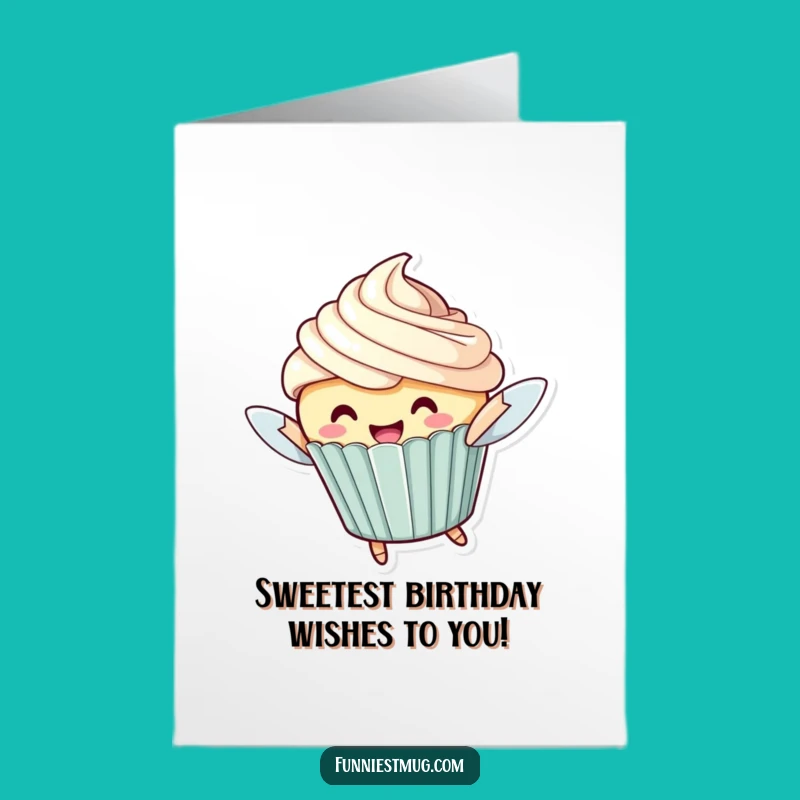 Free Printable Funny Cupcake Flying Birthday Card - Sweet Attempt Downloadable Gift