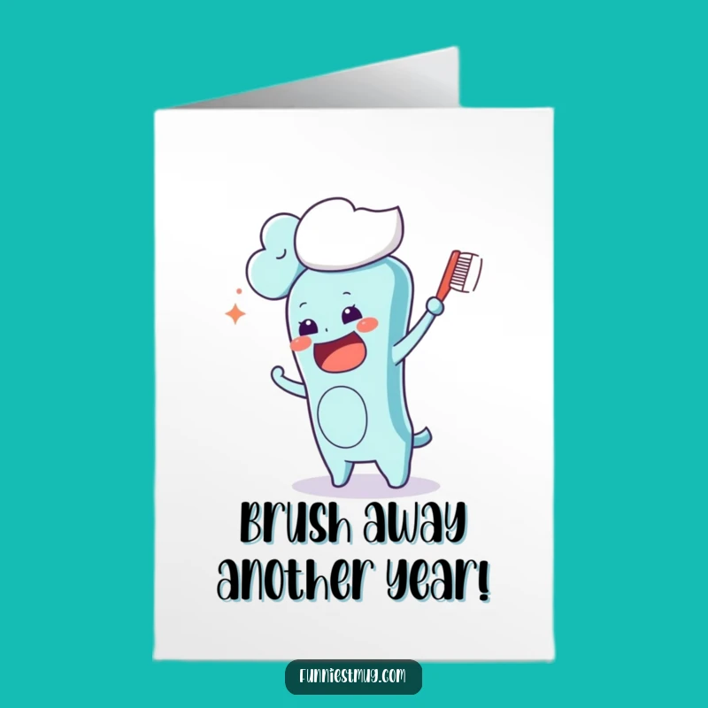 Free Printable Kawaii Toothbrush Cloud Birthday Card - Funny Downloadable Gift