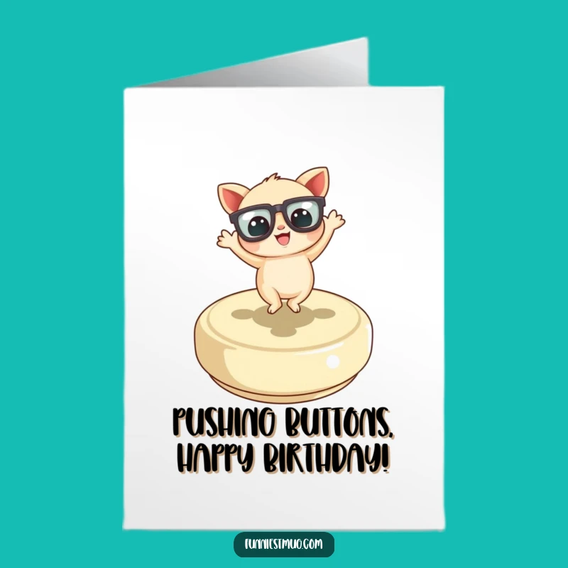 Free Printable Birthday Card: Dancing Blob, Funny Glasses, Downloadable Gift