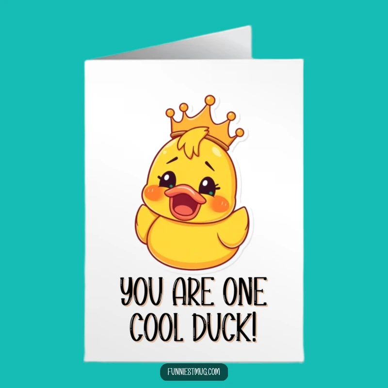 Free Printable Congrats Card: Shocked Ducky King, Funny Downloadable Gift