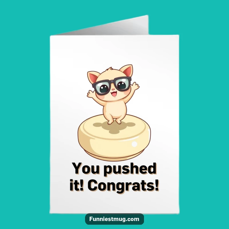 Free Printable Congrats Card: Button Dancer, Funny Glasses, Downloadable Gift