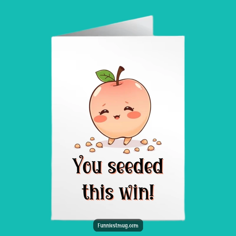 Free Printable Apple Congrats Card: Cute Tripping Fruit Downloadable Gift