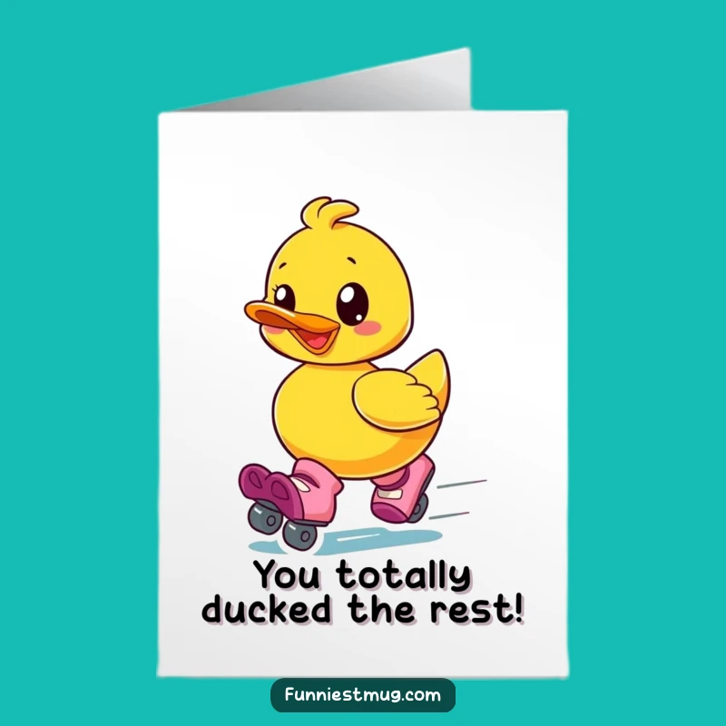 Free Printable Roller Skate Ducky Congrats Card - Fun Downloadable Gift