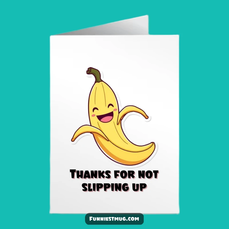 Free Printable Thank You Card: Slipping Banana Peel, Funny Downloadable Gift