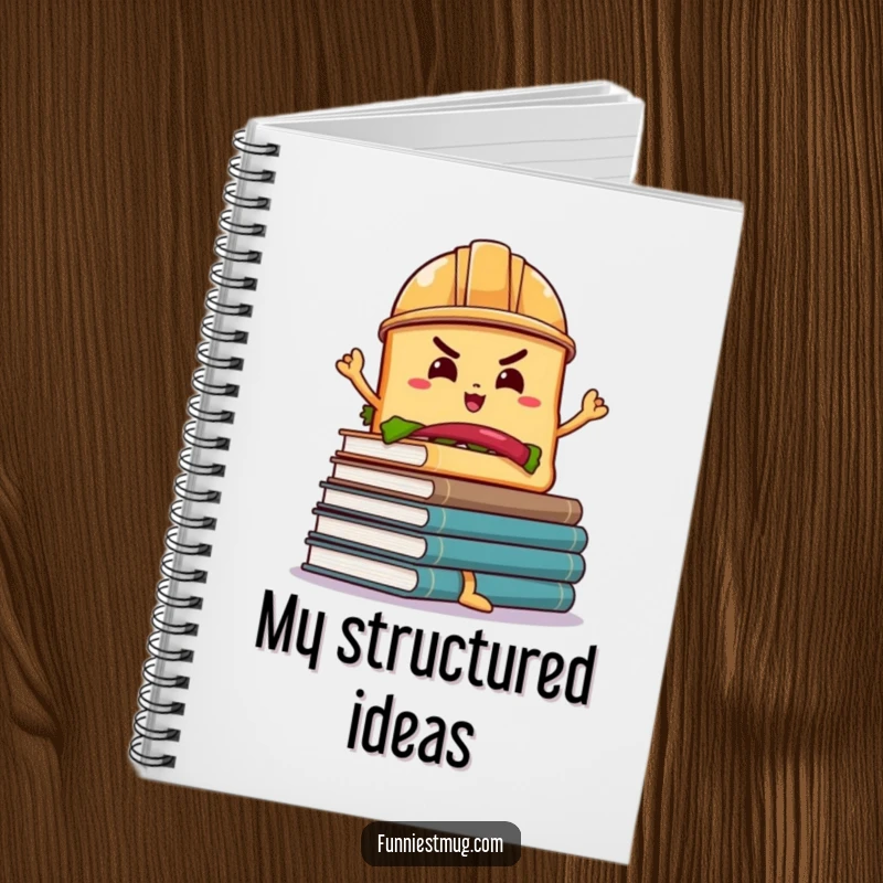 Funny Sandwich Book Balance Notebook: A determined sandwich in a hard hat balancing wobbly books, for all your notes.