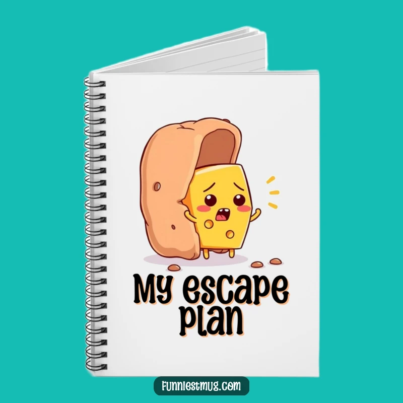 Funny Cheese Escape Notebook: Jot Down Ideas with Flustered Cheese