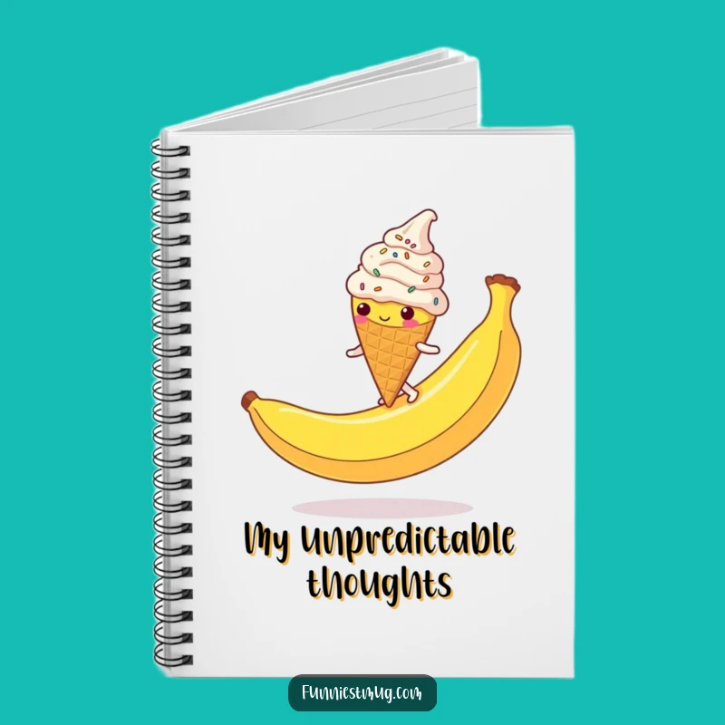 Funny Ice Cream Cone Notebook: Sprinkled Character Slip Journal Funny Gift Idea