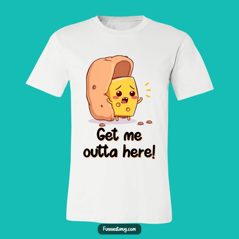 Funny Cheese Escape T-Shirt: Flustered Cheese Flees Cracker, A Hilarious Tee Gift