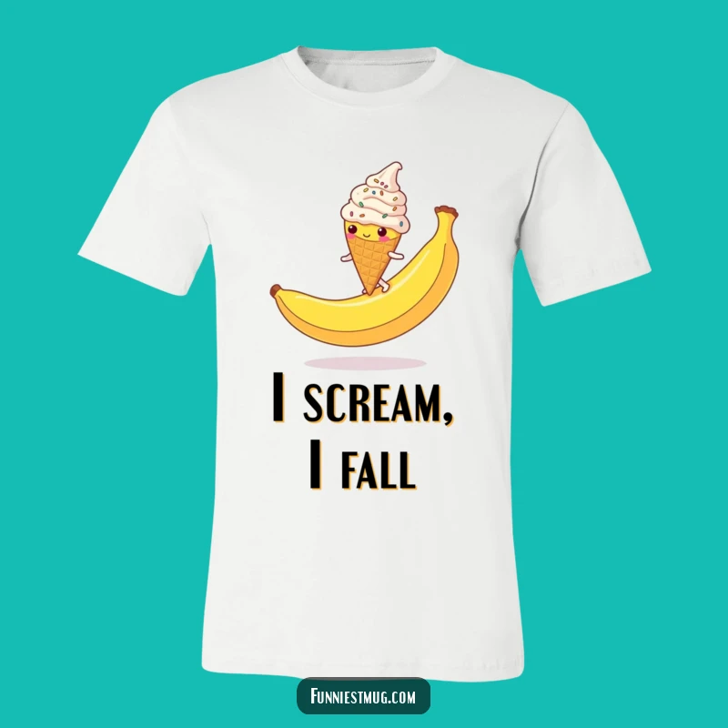 Funny Ice Cream Cone T-Shirt: Epic Sprinkled Character Slipping Mishap Tee Gift