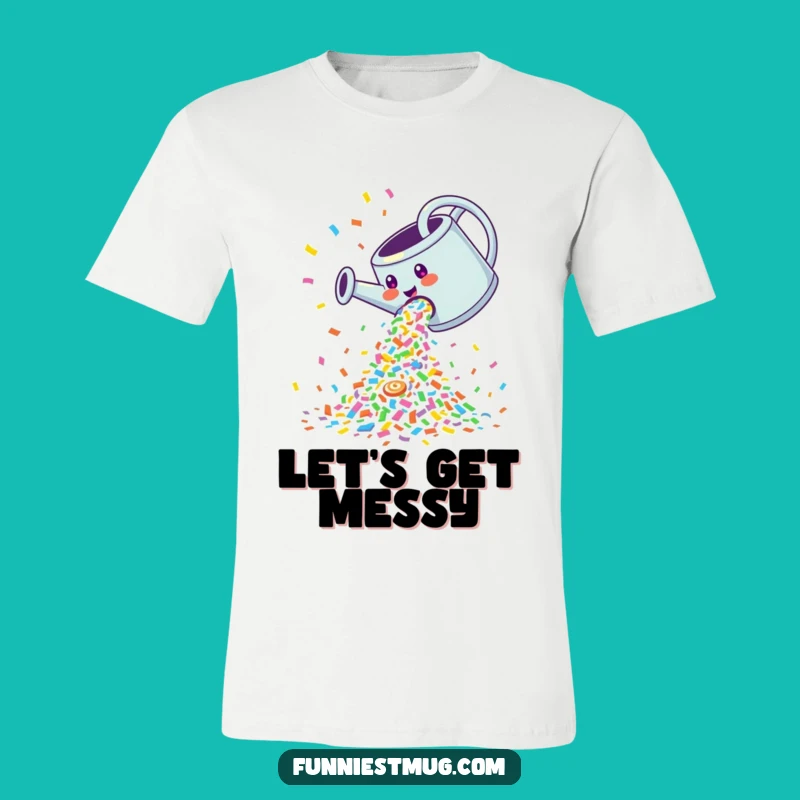 Funny Confetti Watering Can T-Shirt: Wear Your Celebration with This Hilarious Tee