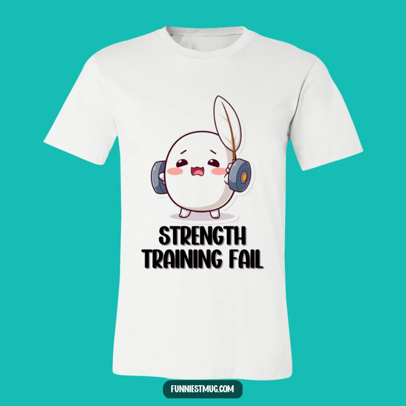 Funny Kawaii Dumbbell Feather Lift T-Shirt: Wear Your Gym Struggles with Pride