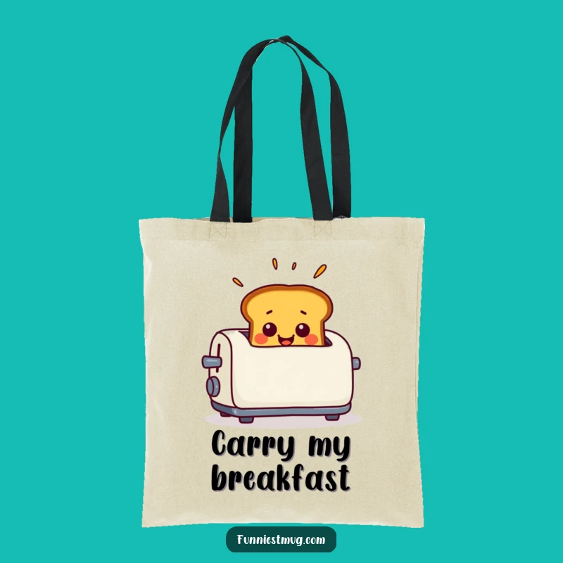 Funny Toast Surprise Tote Bag - Smiling Pop-Up Accessory, Breakfast Gift