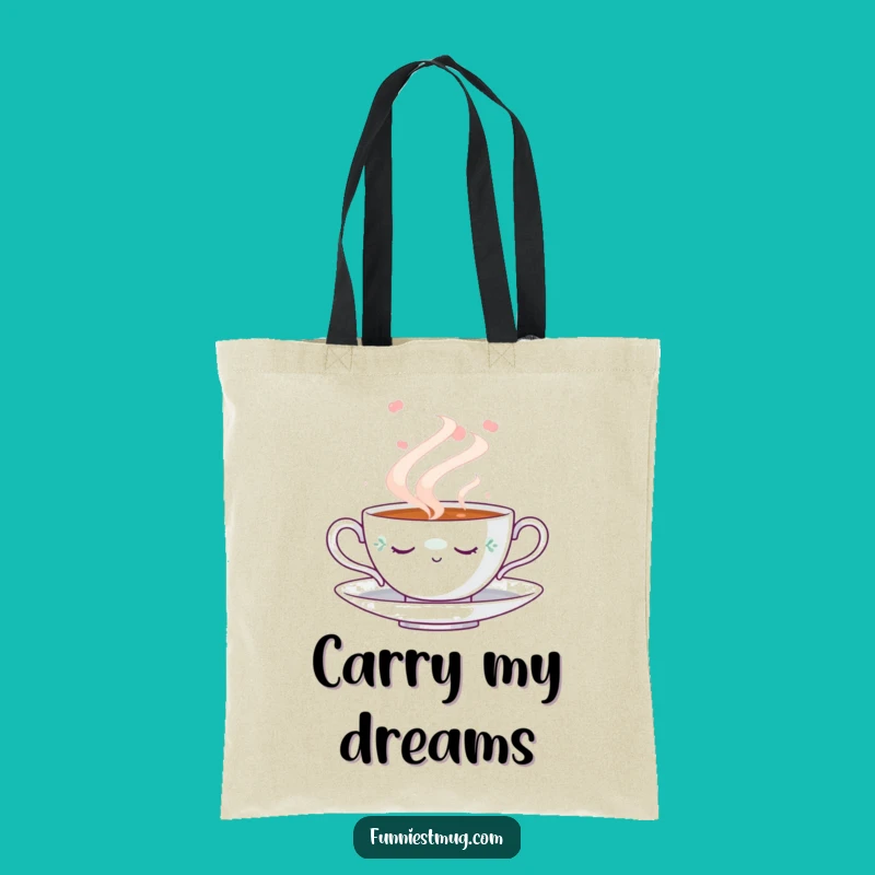 Funny Napping Teacup Tote Bag: Dreamy Steam Carry-All, Chic Gift