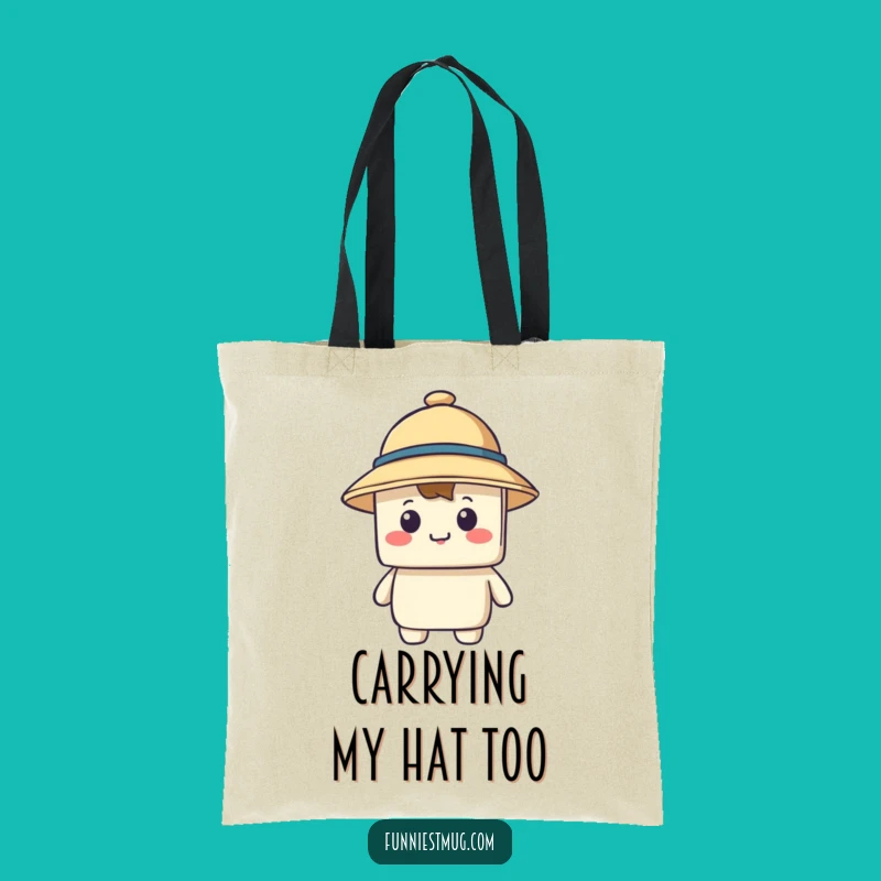 Funny Blocky Hat Tote Bag: Spacious & Hilarious Carry-All for Your Secrets!