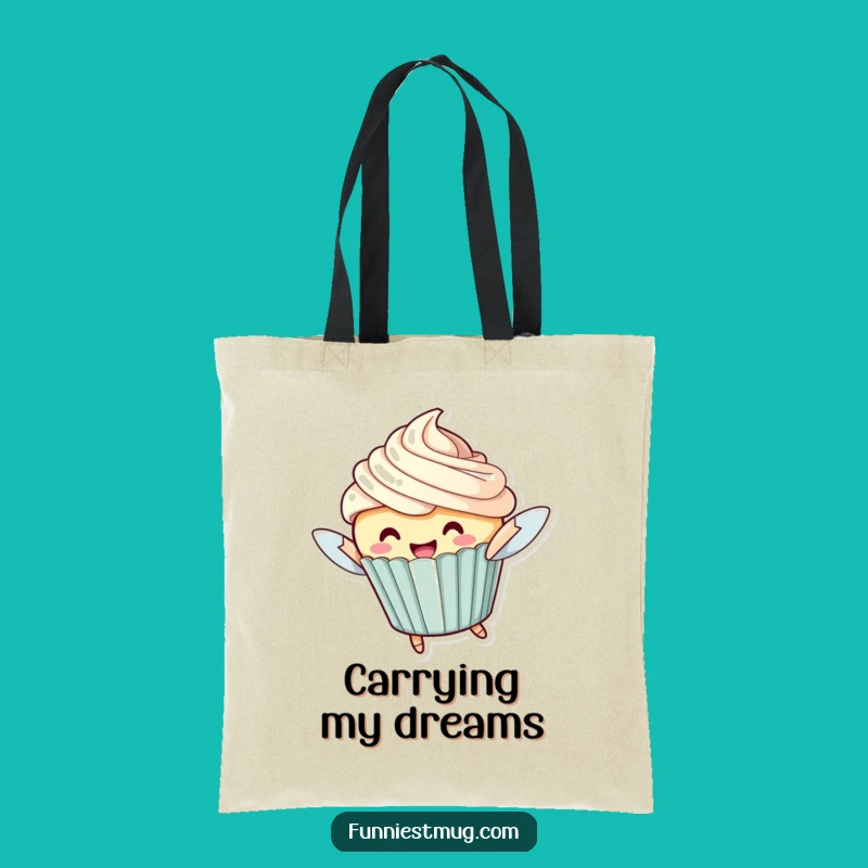 Funny Flying Cupcake Tote Bag: Carry Your Treats with Comical Style