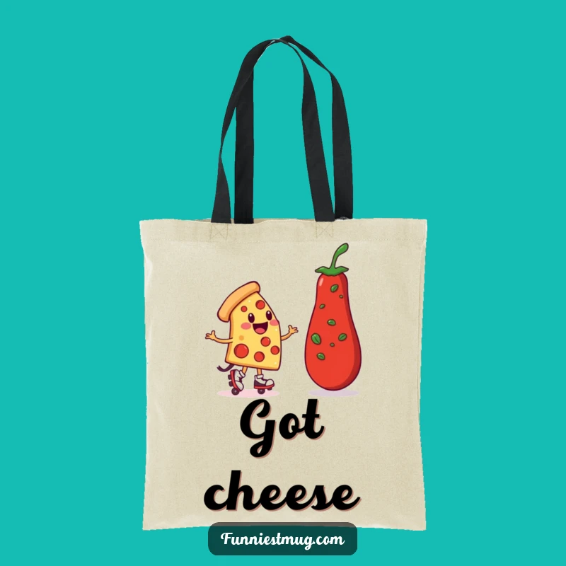 Funny Pizza Roller Skater Tote Bag: Carry Your Laughs in Style