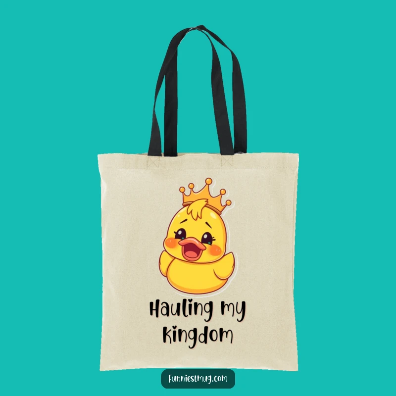 Funny Rubber Ducky Crown Tote Bag: Shocked Joy Carry-All, Chic Gift