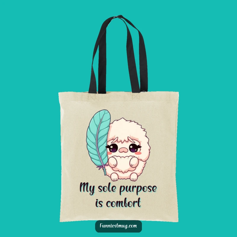 Funny Slipper Tote Bag: Bewildered Fluffy Friend for Shopping Adventures